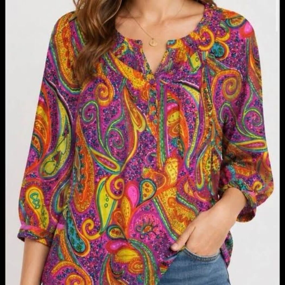 Trina Turk Petite Medium Paisley Blouse